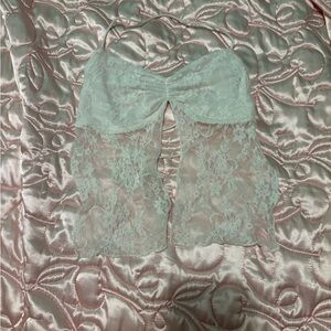 SHEIN Lace Bandeau in Light Blue